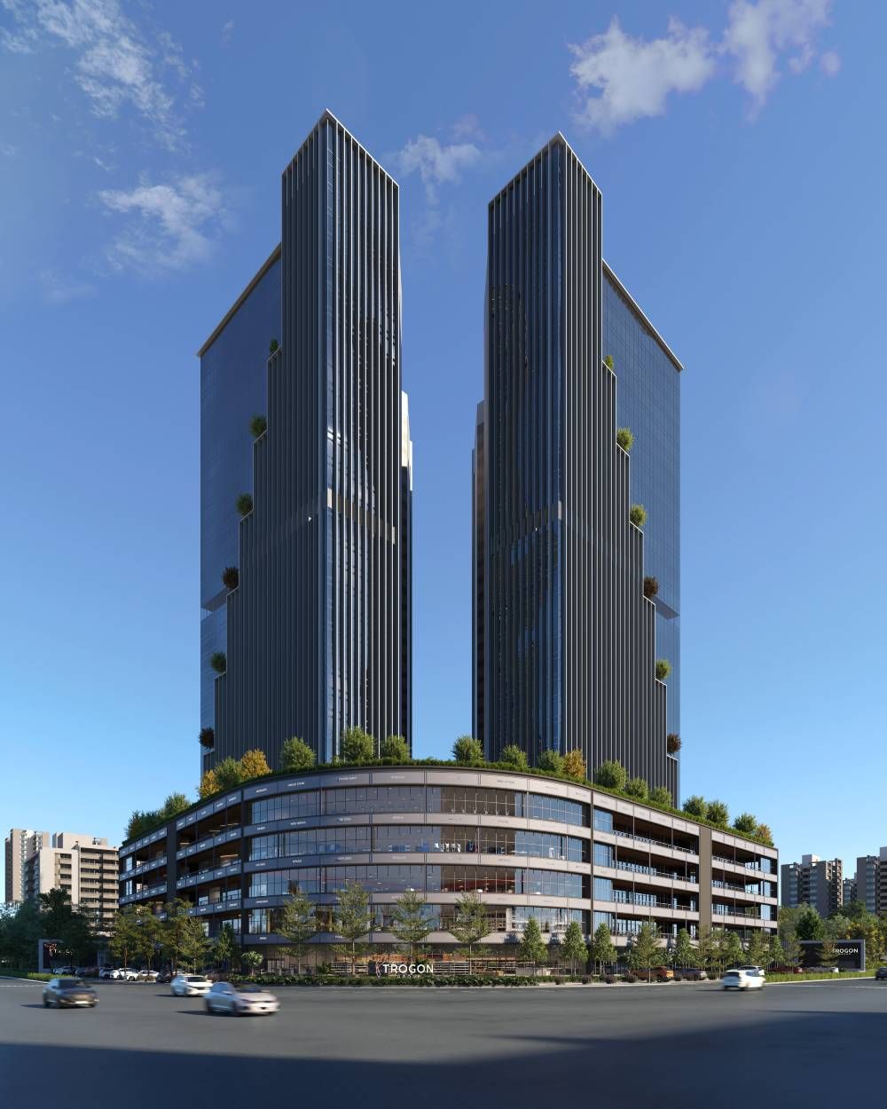 Trogon Twin Tower, Vaishnodevi Circle — Exterior