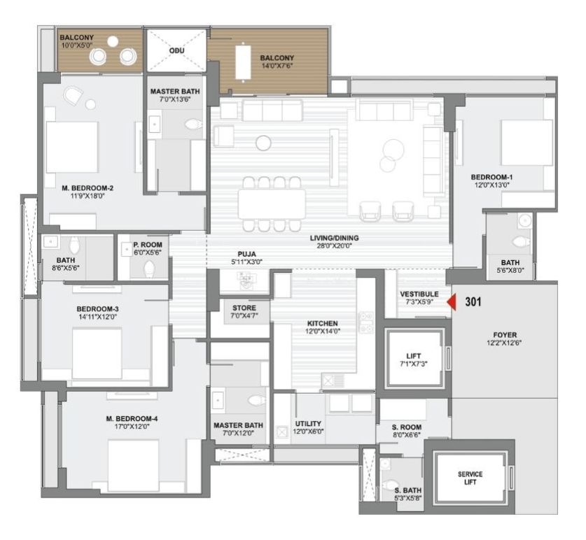 The Storeys Infinity — Unit plan 3rd to 10th floor